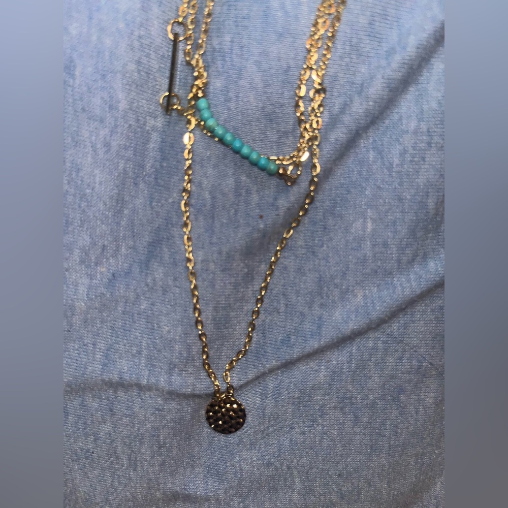 *BRAND NEW/UNUSED 🆕* Women’s Jules Smith Gold & Turquoise Layered Necklace - Picture 11 of 13